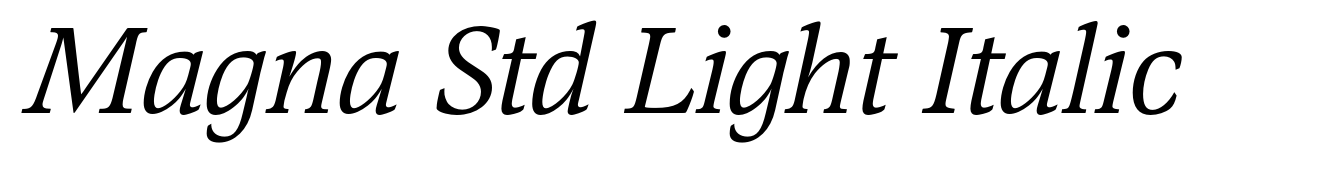 Magna Std Light Italic